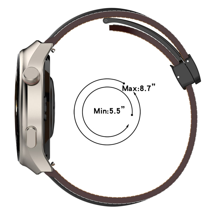 For Huawei Watch 4 / Watch 4 Pro Folding Buckle Genuine Leather Watch Band(Brown)