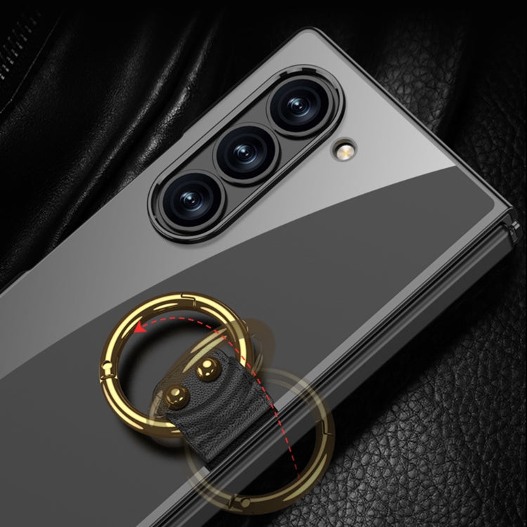 For Samsung Galaxy Z Fold6 GKK Electroplating Phone Case with Ring(Transparent)