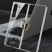 For Samsung Galaxy Z Fold6 GKK Electroplating Phone Case with Ring(Transparent)