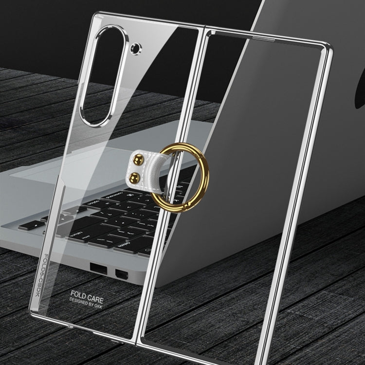 For Samsung Galaxy Z Fold6 GKK Electroplating Phone Case with Ring(Transparent)