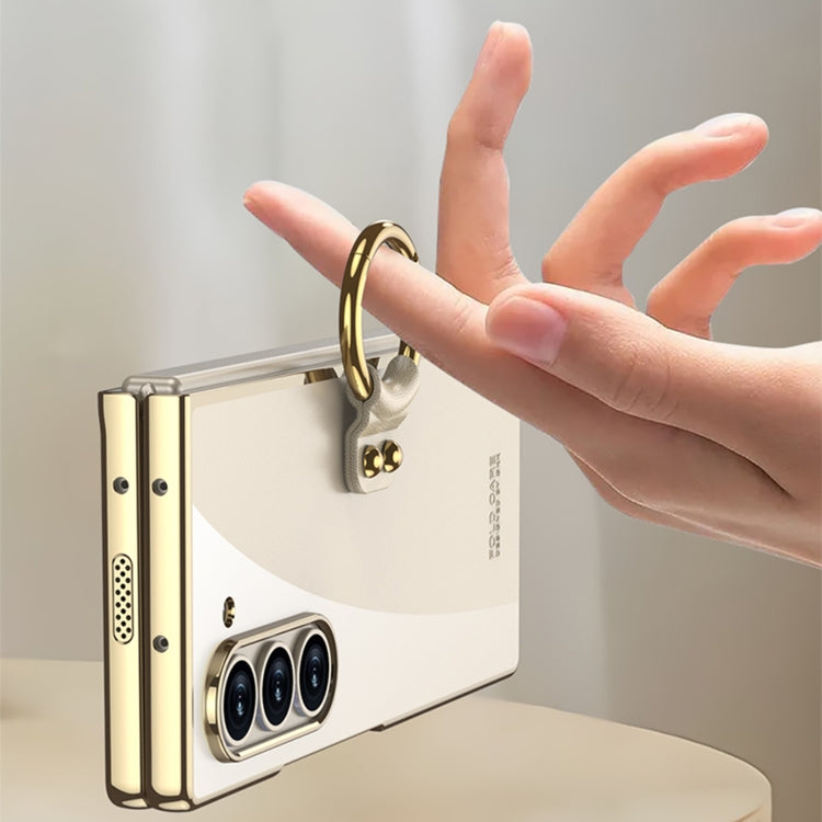 For Samsung Galaxy Z Fold6 GKK Electroplating Phone Case with Ring(Transparent)