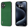For iPhone 16 ABEEL Black Edge Genuine Leather Mino Phone Case(Green) - iPhone 16 Cases by PMC TechLife | Online Shopping South Africa | PMC TechLife | Buy Now Pay Later Mobicred