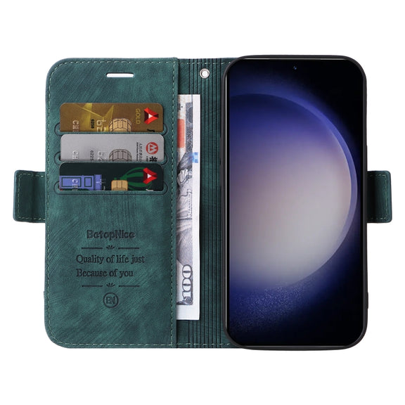 For Samsung Galaxy S24+ BETOPNICE Dual-side Buckle Leather Phone Case(Green)