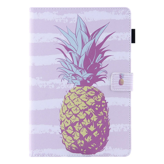 For Amazon Fire Max 11 2023 Colored Drawing Leather Smart Tablet Case(Gold Pineapple)