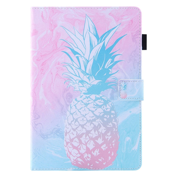 For Amazon Fire Max 11 2023 Colored Drawing Leather Smart Tablet Case(Blue Pink Pineapple)