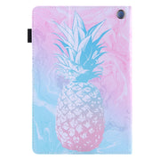 For Amazon Fire Max 11 2023 Colored Drawing Leather Smart Tablet Case(Blue Pink Pineapple)