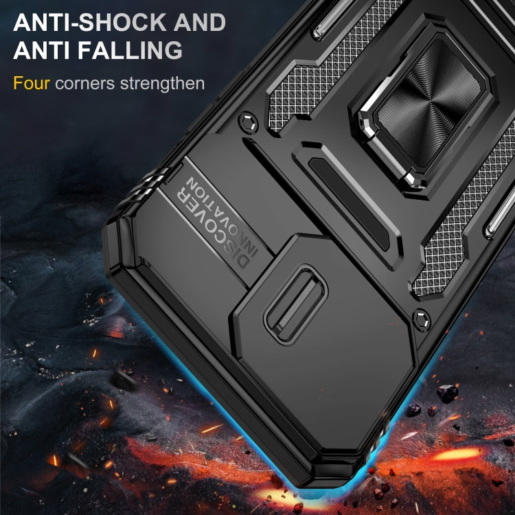 For iPhone 16 Pro Armor PC + TPU Camera Shield Phone Case(Black)