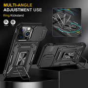 For iPhone 16 Pro Armor PC + TPU Camera Shield Phone Case(Black)