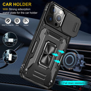 For iPhone 16 Pro Armor PC + TPU Camera Shield Phone Case(Black)