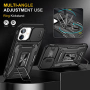 For iPhone 16 Plus Armor PC + TPU Camera Shield Phone Case(Black)