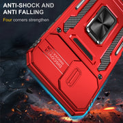 For iPhone 16 Plus Armor PC + TPU Camera Shield Phone Case(Red)