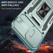 For iPhone 16 Armor PC + TPU Camera Shield Phone Case(Alpine Green)