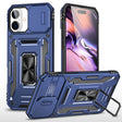 For iPhone 16 Armor PC + TPU Camera Shield Phone Case(Navy Blue) - iPhone 16 Cases by PMC TechLife | Online Shopping South Africa | PMC TechLife | Buy Now Pay Later Mobicred