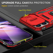 For iPhone 16 Armor PC + TPU Camera Shield Phone Case(Red)