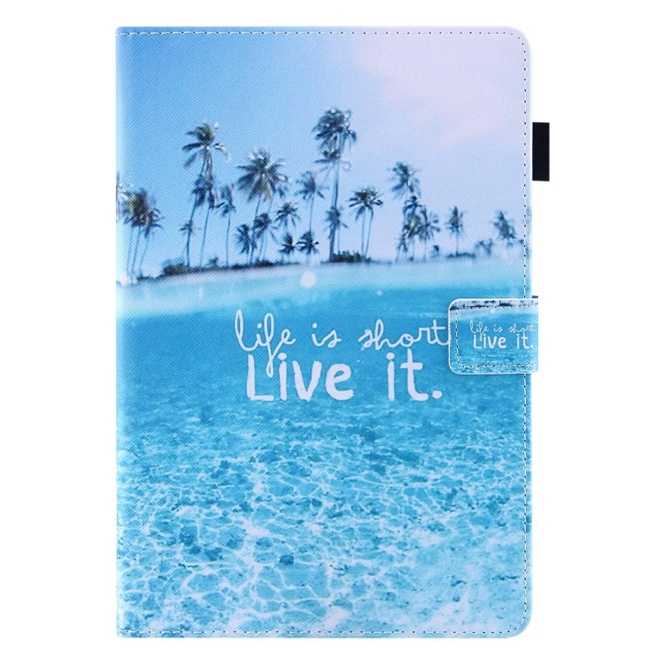 For Amazon Fire Max 11 2023 Colored Drawing Smart Leather Tablet Case(Beach)