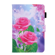 For Amazon Fire Max 11 2023 Colored Drawing Leather Smart Tablet Case(Red Rose)