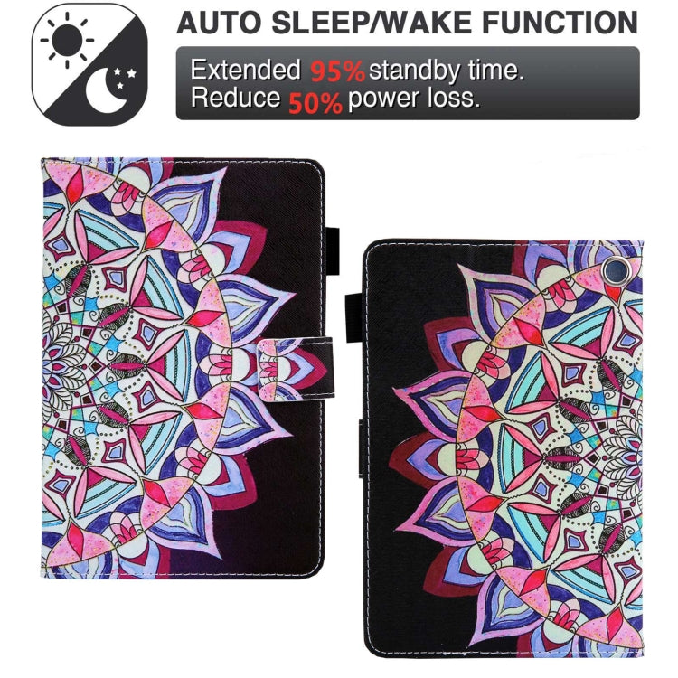 For Amazon Fire Max 11 2023 Colored Drawing Leather Smart Tablet Case(National Flower)