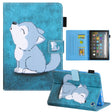 For Amazon Fire Max 11 2023 Colored Drawing Leather Smart Tablet Case(Cute Wolf) - Amazon by PMC TechLife | Online Shopping South Africa | PMC TechLife | Buy Now Pay Later Mobicred