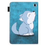 For Amazon Fire Max 11 2023 Colored Drawing Leather Smart Tablet Case(Cute Wolf)