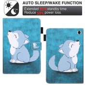 For Amazon Fire Max 11 2023 Colored Drawing Leather Smart Tablet Case(Cute Wolf)