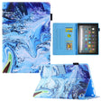 For Amazon Fire Max 11 2023 Colored Drawing Leather Smart Tablet Case(Blue Time) - Amazon by PMC TechLife | Online Shopping South Africa | PMC TechLife | Buy Now Pay Later Mobicred