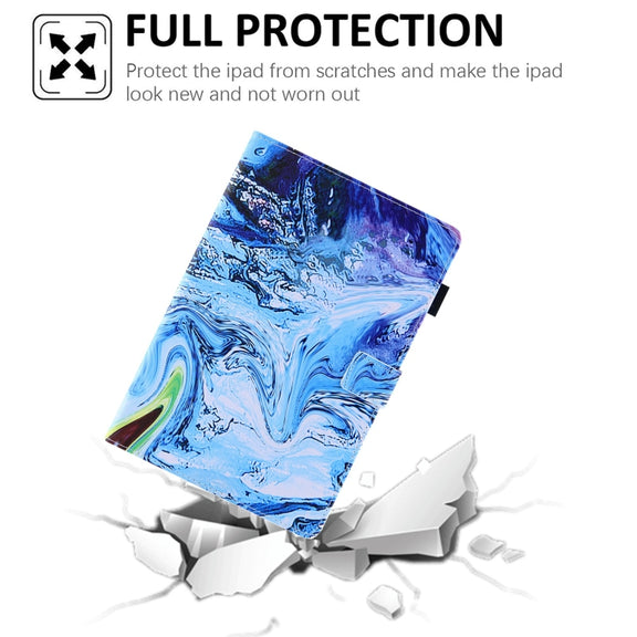 For Amazon Fire Max 11 2023 Colored Drawing Leather Smart Tablet Case(Blue Time)