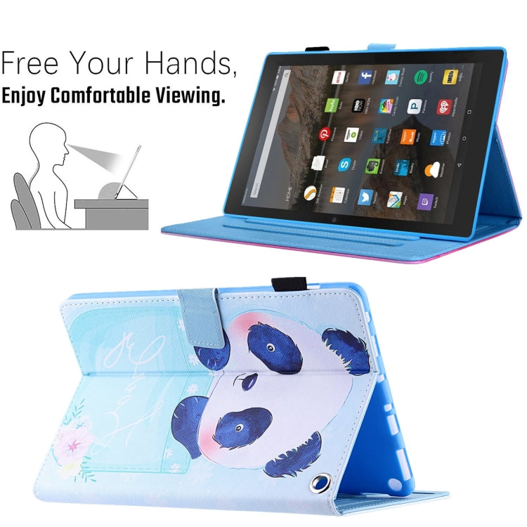 For Amazon Fire Max 11 2023 Colored Drawing Leather Smart Tablet Case(Cup Panda)