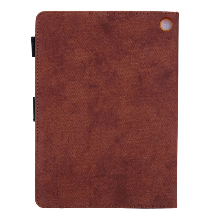 For Amazon Fire Max 11 2023 Cloth Texture Leather Smart Tablet Case(Brown)