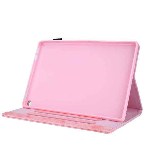 For Amazon Fire Max 11 2023 Cloth Texture Leather Smart Tablet Case(Pink)