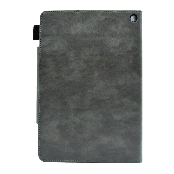 For Amazon Fire Max 11 2023 Suede Cross Texture Magnetic Clasp Leather Tablet Case(Grey)