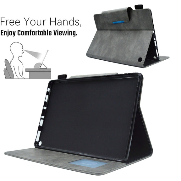 For Amazon Fire Max 11 2023 Suede Cross Texture Magnetic Clasp Leather Tablet Case(Grey)