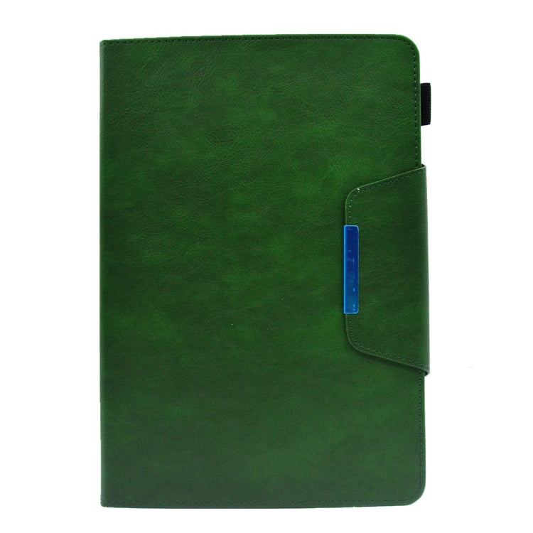 For Amazon Fire Max 11 2023 Suede Cross Texture Magnetic Clasp Leather Tablet Case(Green)