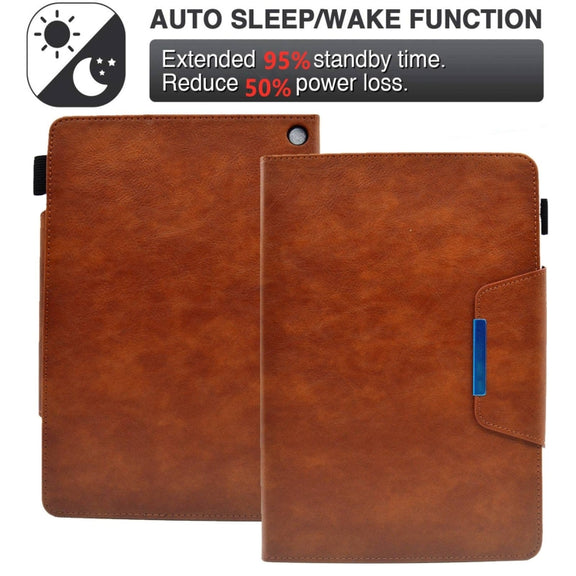 For Amazon Fire Max 11 2023 Suede Cross Texture Magnetic Clasp Leather Tablet Case(Brown)