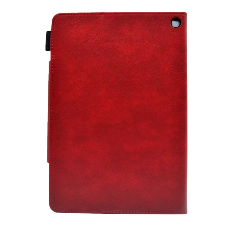For Amazon Fire Max 11 2023 Suede Cross Texture Magnetic Clasp Leather Tablet Case(Red)