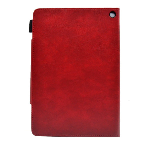 For Amazon Fire Max 11 2023 Suede Cross Texture Magnetic Clasp Leather Tablet Case(Red)