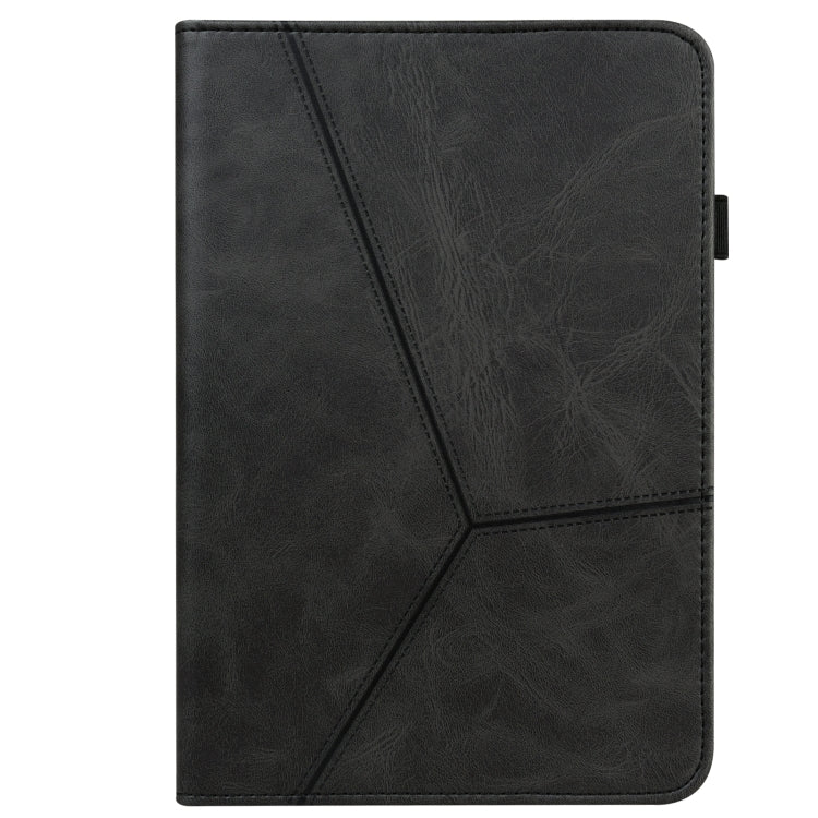 For Amazon Fire Max 11 Embossed Striped Leather Tablet Case(Black)