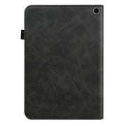 For Amazon Fire Max 11 Embossed Striped Leather Tablet Case(Black)