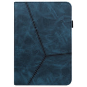 For Amazon Fire Max 11 Embossed Striped Leather Tablet Case(Blue)