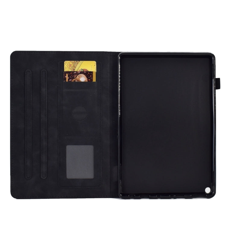 For Amazon Fire Max 11 2023 Embossed Smile Flip Smart Leather Tablet Case(Black)