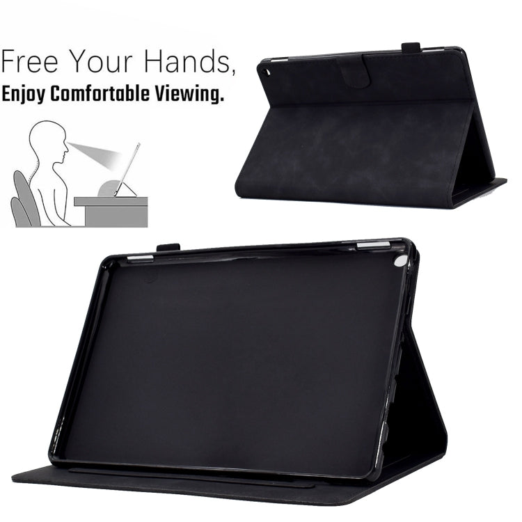 For Amazon Fire Max 11 2023 Embossed Smile Flip Smart Leather Tablet Case(Black)