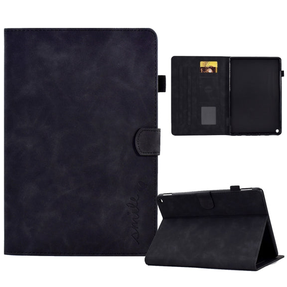 For Amazon Fire Max 11 2023 Embossed Smile Flip Smart Leather Tablet Case(Black)
