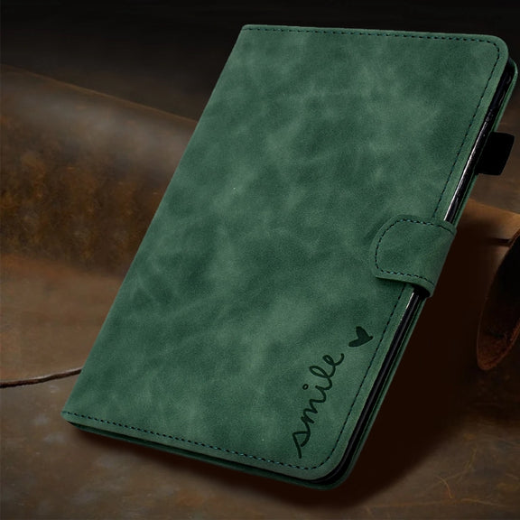 For Amazon Fire Max 11 2023 Embossed Smile Flip Smart Leather Tablet Case(Green)