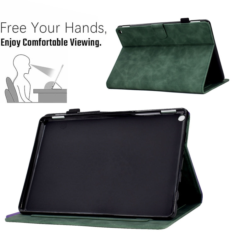 For Amazon Fire Max 11 2023 Embossed Smile Flip Smart Leather Tablet Case(Green)