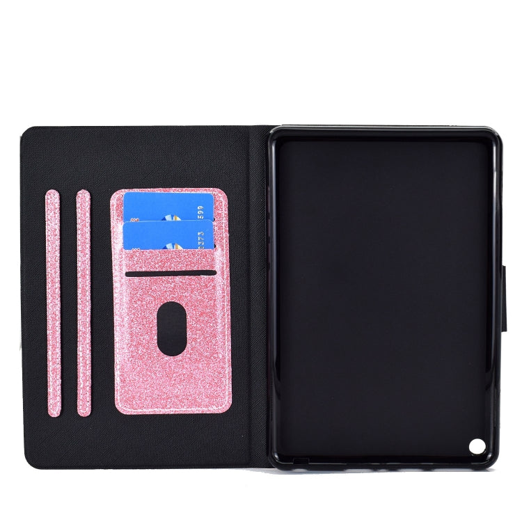 For Amazon Fire Max 11 2023 Glitter Powder Smart Leather Tablet Case(Pink)