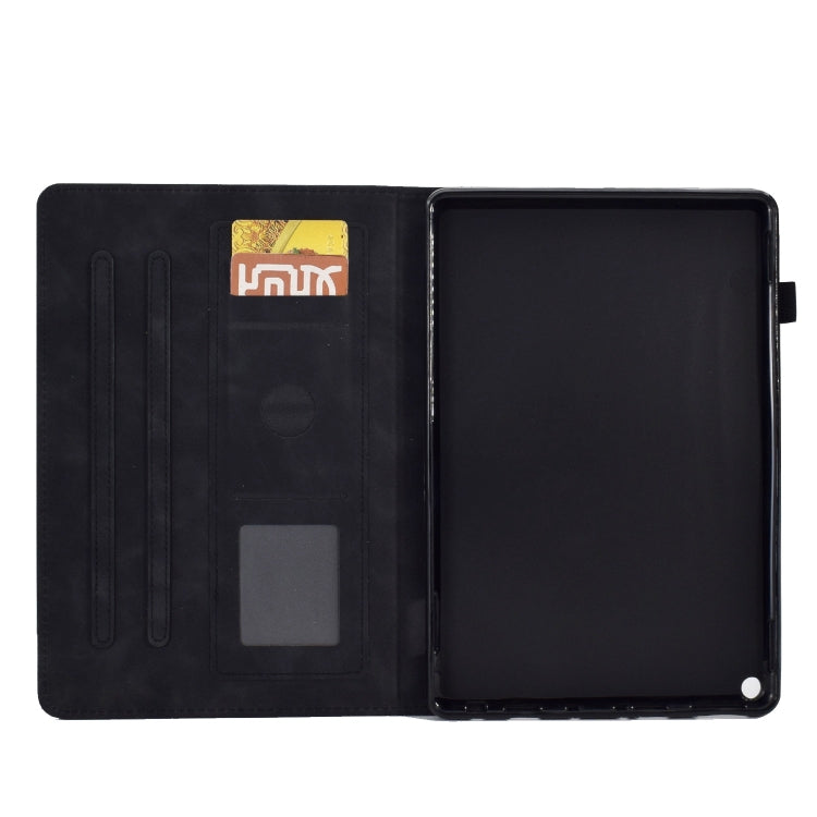 For Amazon Fire Max 11 2023 Embossed Tower Flip Smart Leather Tablet Case(Black)