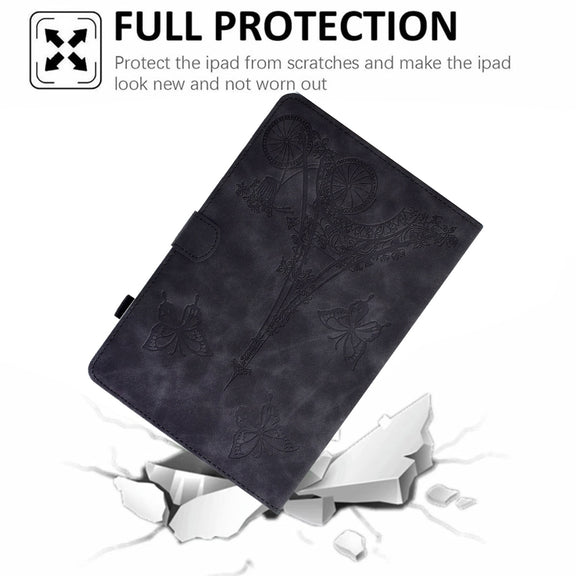 For Amazon Fire Max 11 2023 Embossed Tower Flip Smart Leather Tablet Case(Black)
