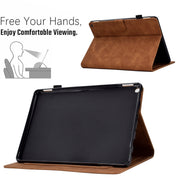 For Amazon Fire Max 11 2023 Embossed Tower Flip Smart Leather Tablet Case(Brown)