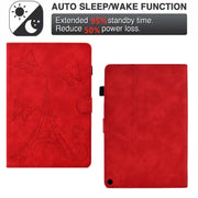 For Amazon Fire Max 11 2023 Embossed Tower Flip Smart Leather Tablet Case(Red)