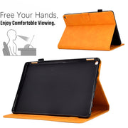 For Amazon Fire Max 11 2023 Embossed Tower Flip Smart Leather Tablet Case(Khaki)