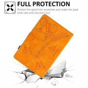 For Amazon Fire Max 11 2023 Embossed Tower Flip Smart Leather Tablet Case(Khaki)